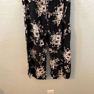 Gypsies & Moondust Black Floral Wide Leg Pants